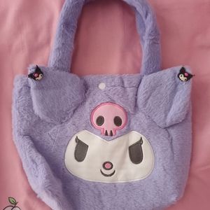 Kuromi Cute Plush Purse Bag Woman Girls Anime Sanrio Kawaii